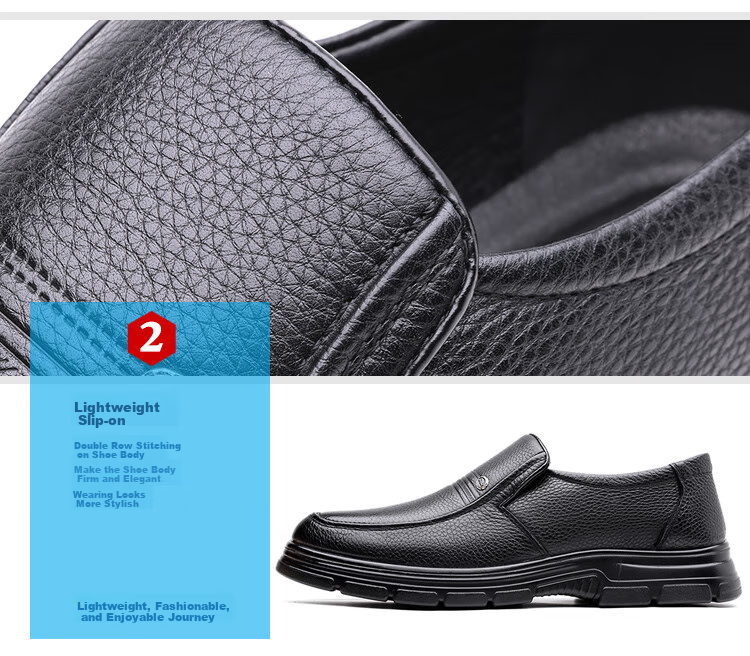 Poitulas Men's Slip-On Business Casual Shoes, Fashionable Lightweight Soft-Soled Loafers, Style 8815, Black, Size 39 3