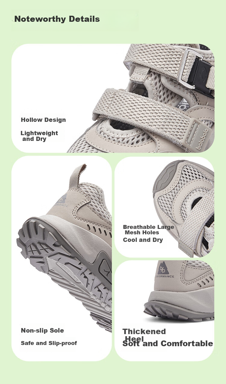 BALABALA Children's Sports Sandals, Boys And Girls Shoes, Breathable Summer New Mesh Dad Shoes 9