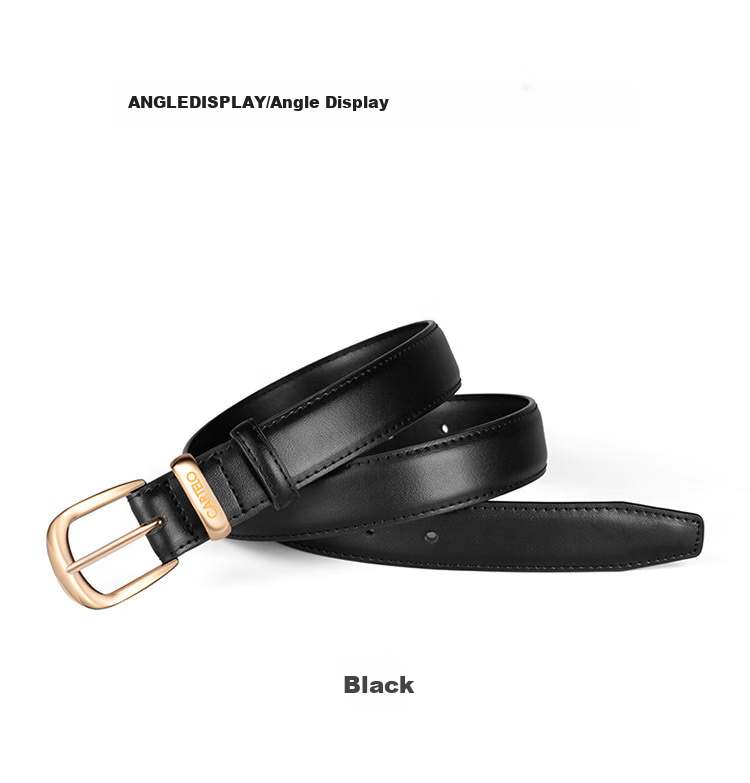 CARTELO Women's Leather Belt, Casual Trouser Belt, Simple Versatile Pin Buckle, Slim Decorative Style, Gift for Girlfriend 8