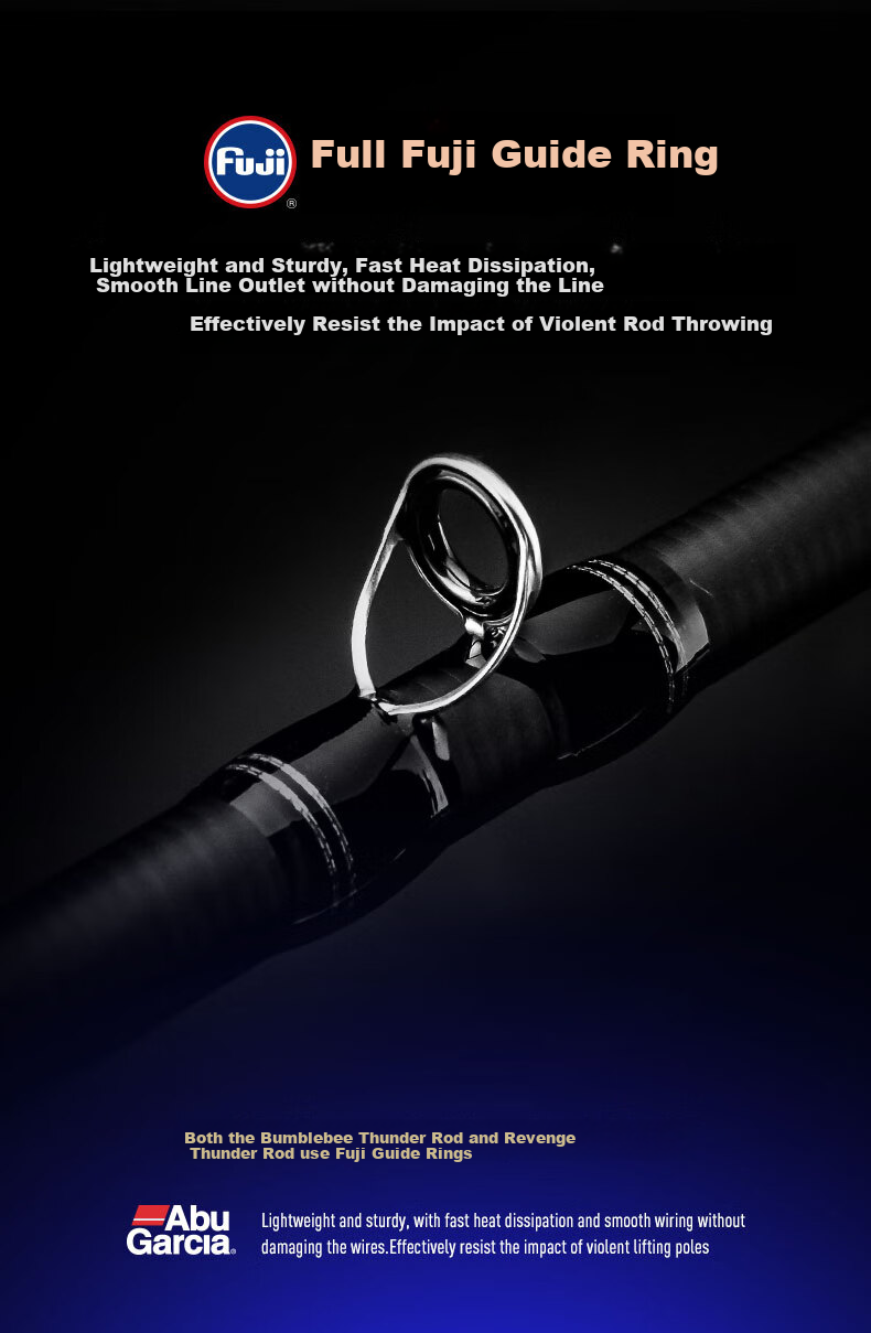 ABU GARCIA Bumblebee Stinger Heavy Rod, Ultra-Hard, Powerful Grass Fishing Rod for Black Fish Lure, 2.44 Meters H Hardness Gun Handle 7
