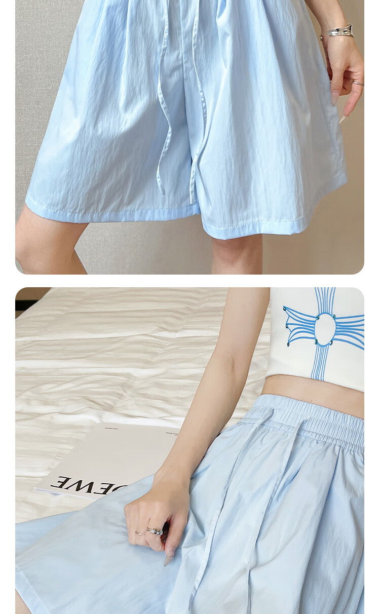 Xueqiman Ice Silk Quick-Dry Yamamoto Women's Shorts Summer 2026 New Loose Fit High-Waist Slimming Wide-Leg Sports Pants 2