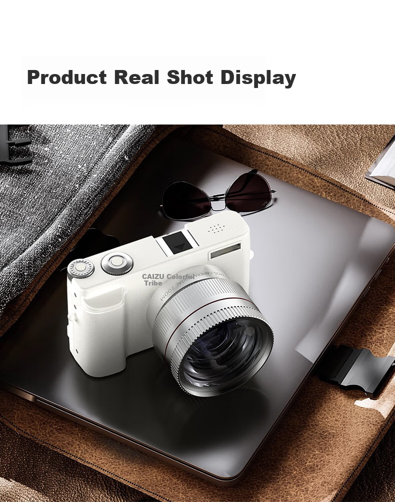 CAIZU 64 Million Pixel Digital Camera Selfie Flip Screen Mirrorless Camera Entry-Level Student 4K Recording Alternative CCD Camera Birthday Holiday Gift 9
