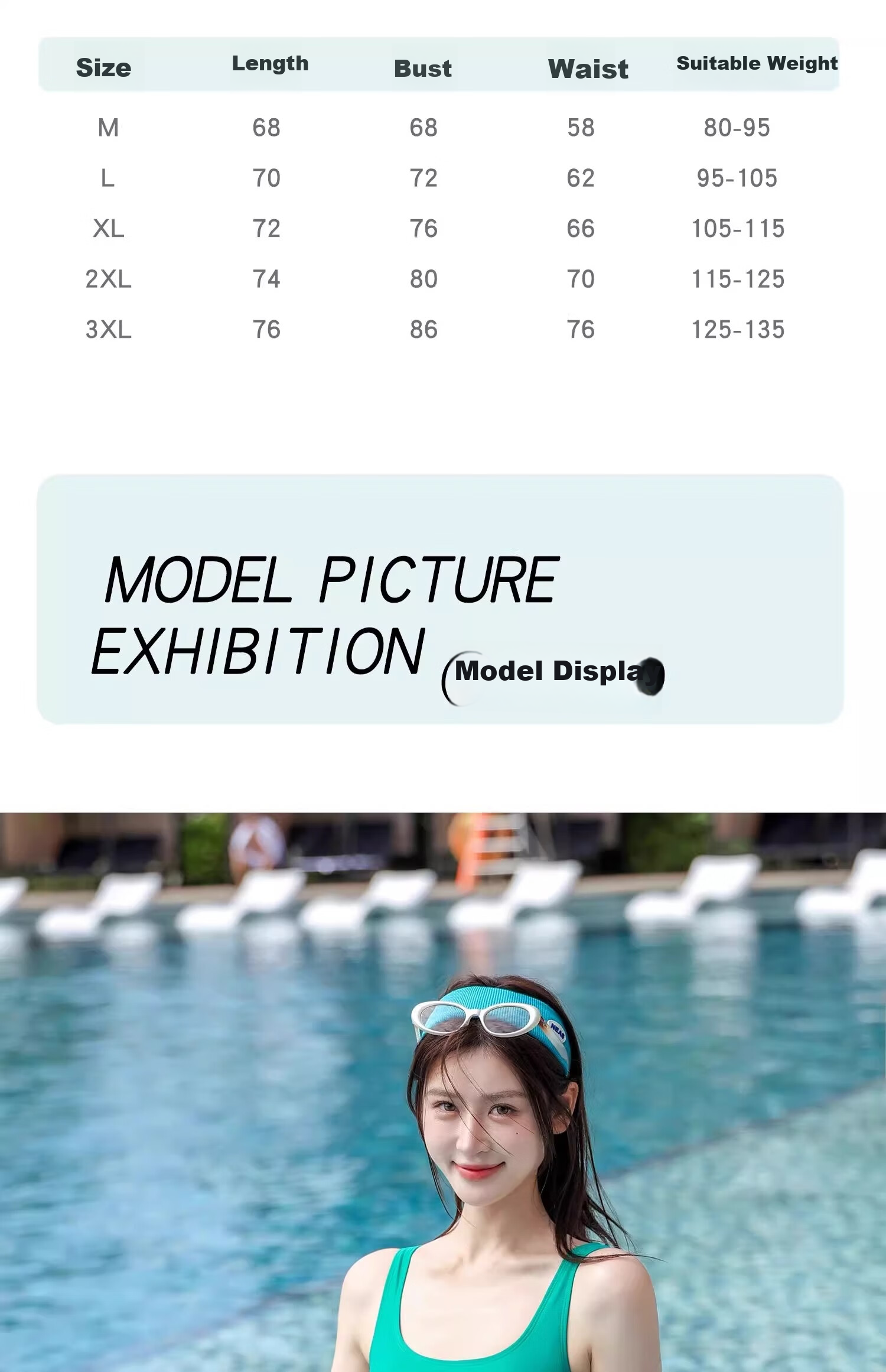 F.DYRAA Women's One-Piece Swimsuit for Competitive Swimming, Professional Pool Swimwear, Slimming Hot Spring Swimwear Three-Piece Set 15232 Cyan Green XL 3