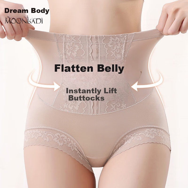 Moonbadi Women's Underwear, Lightweight And Breathable Shaping Panties, Cotton Crotch, Moisture-Wicking And Breathable, High-Waisted Tummy Control Triangle Briefs