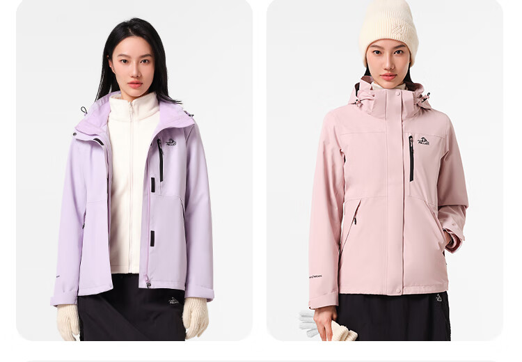Pelliot Classic 2.0 Three-In Jacket for Women, Autumn And Winter Waterproof Warm Coat 12340106 Red XL 13