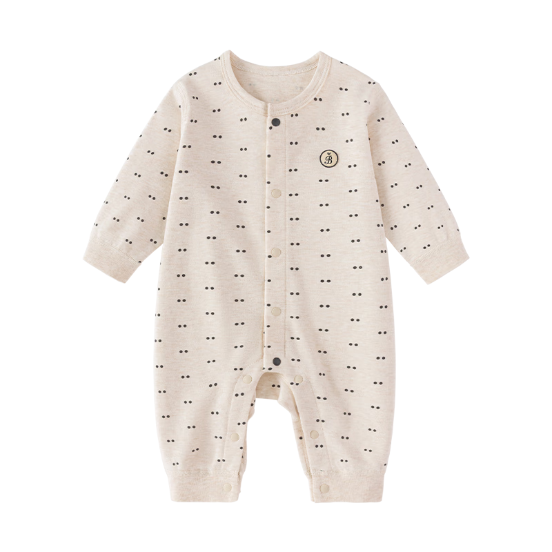 Babylove Baby Cotton Romper Spring Autumn Polka Dot Unisex Crawling Suit Outwear