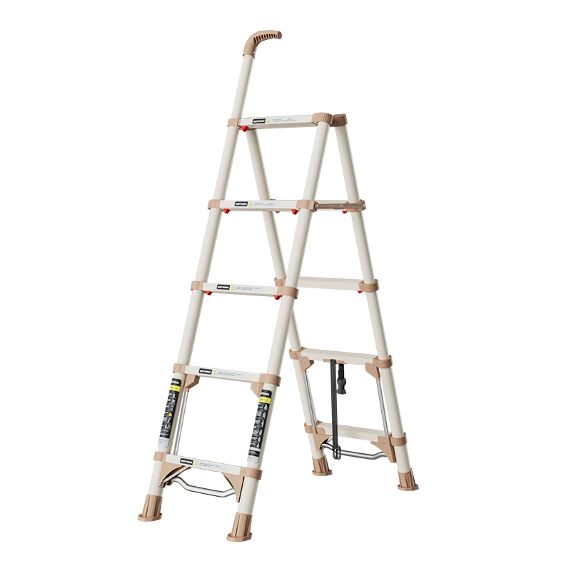 Wenna Household Telescopic Ladder Foldable Multifunctional 5-Step Carbon Steel A-Frame Adjustable Ladder