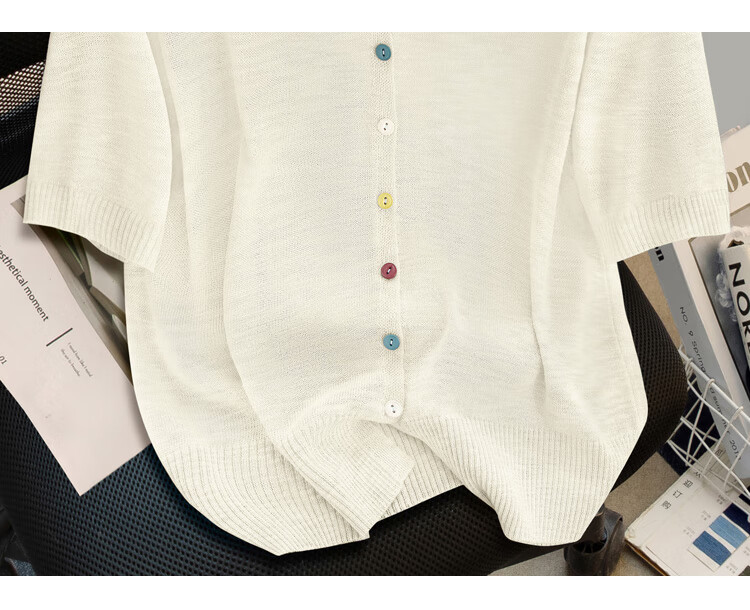 Cypress Simple Knitwear 2026 Summer New Women's Short Sleeve Cardigan Single-Breasted Fresh Top 14