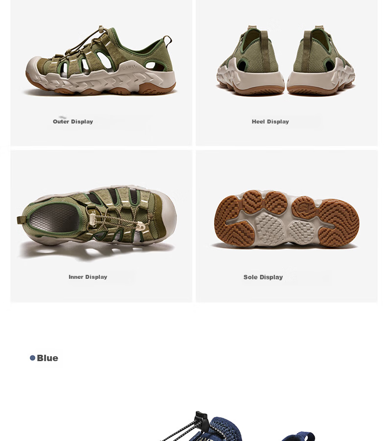 CAMEL Slip-On Shock-Absorbing, Non-Slip, Anti-Collision Lightweight Outdoor Stream Trekking Sandals for Men G15M380022 Light Green 40 31