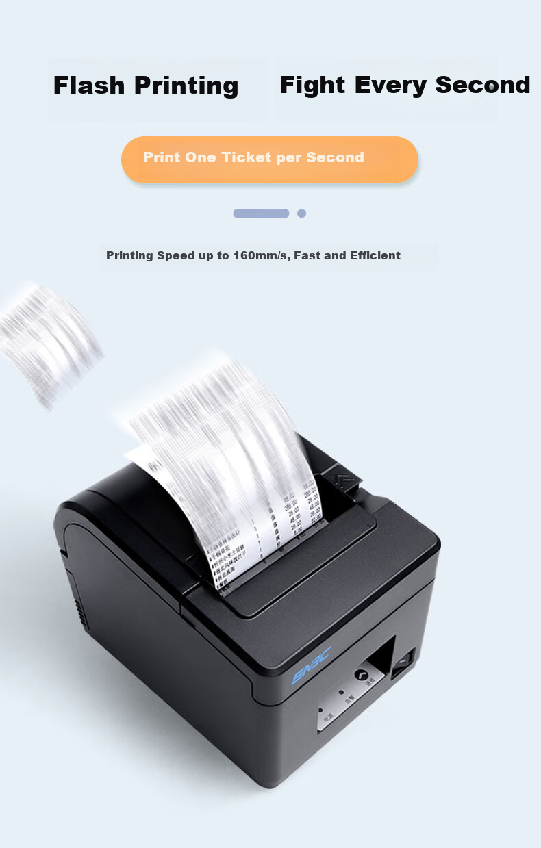 SNBC BTP-X66 80mm Thermal Receipt Printer USB JINGDONG Meituan Eleme Takeout Restaurant Kitchen Supermarket Front Desk Cashier Retail Automatic Printing Machine with Cutter 5