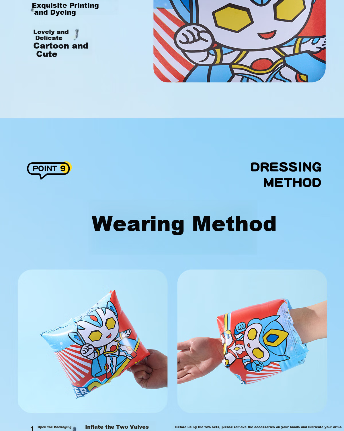 361° Children's Swimming Arm Rings, Water Sleeves, Swimming Equipment, Beginner Swimming Training, Baby Swimming Arm Rings, Floating Sleeves 12