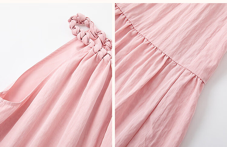 Demana [Neck-Tie Halter] Summer Elegant Vacation Style Handmade Gathered Collar Off-Shoulder A-Line Waistless Women's Dress 21