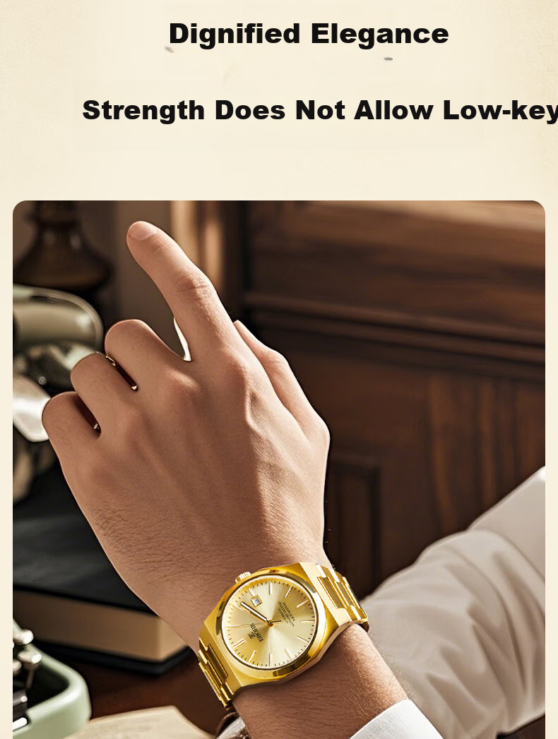 EBOHR Men's Master Series Gold Automatic Mechanical Wristwatch, Birthday And Holiday Gift, 51845918 5