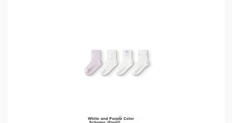 BALABALA Girls' Socks Children's Mesh Socks Summer Thin Style for Young Children Sweet Socks Jacquard Four Pairs Pack 209225172002 8