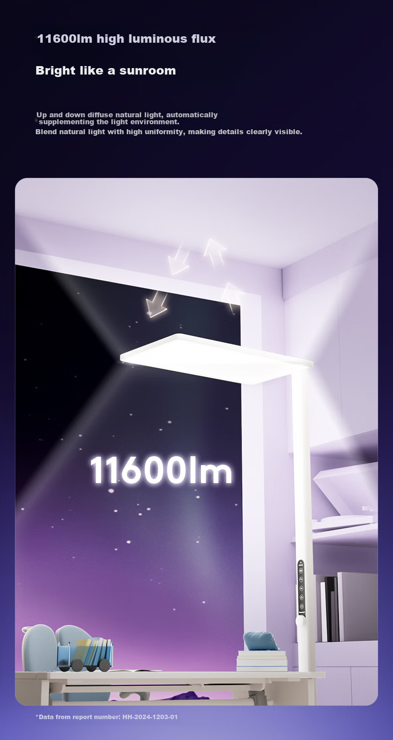 Panasonic Floor-Standing Eye Protection Lamp Premium Edition, Purple Light 150W, Large Panel, Full Spectrum Eye Protection Study Lamp 12