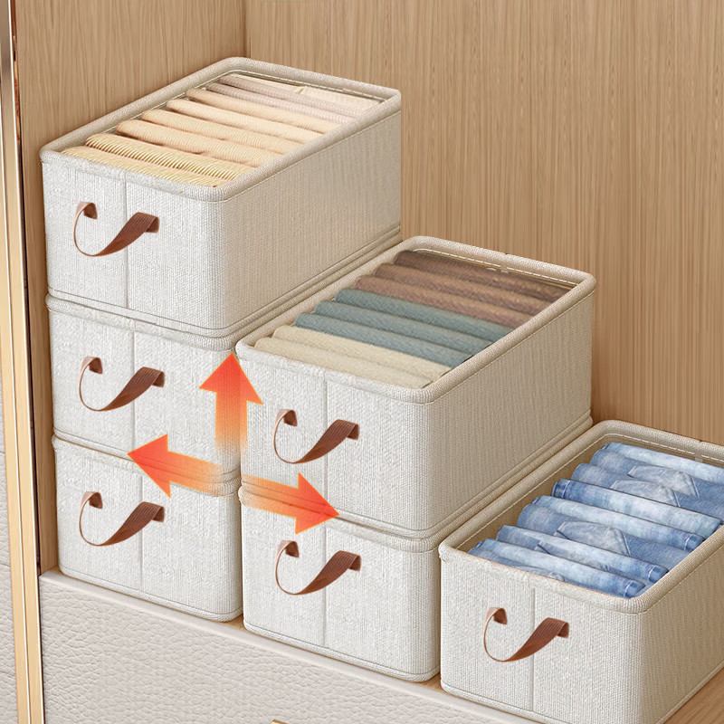 Huaqizhigu Storage Box, Clothes And Pants Organizer, Underwear Drawer, Fabric Storage Container, Household Multi-Layer Organizer, Large Size 5