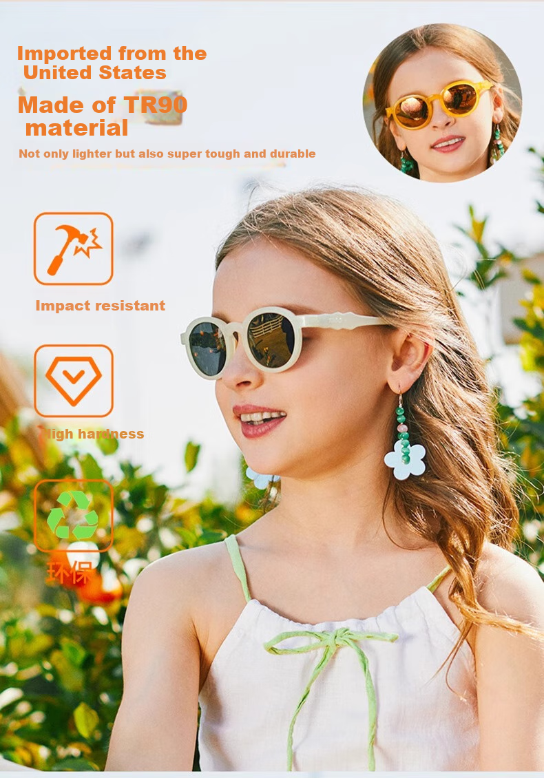 Kigo 2025 Children's Polarized Sunglasses, UV Protection, Children's Day Gift, Sunset Orange (Ages 3-6) 6