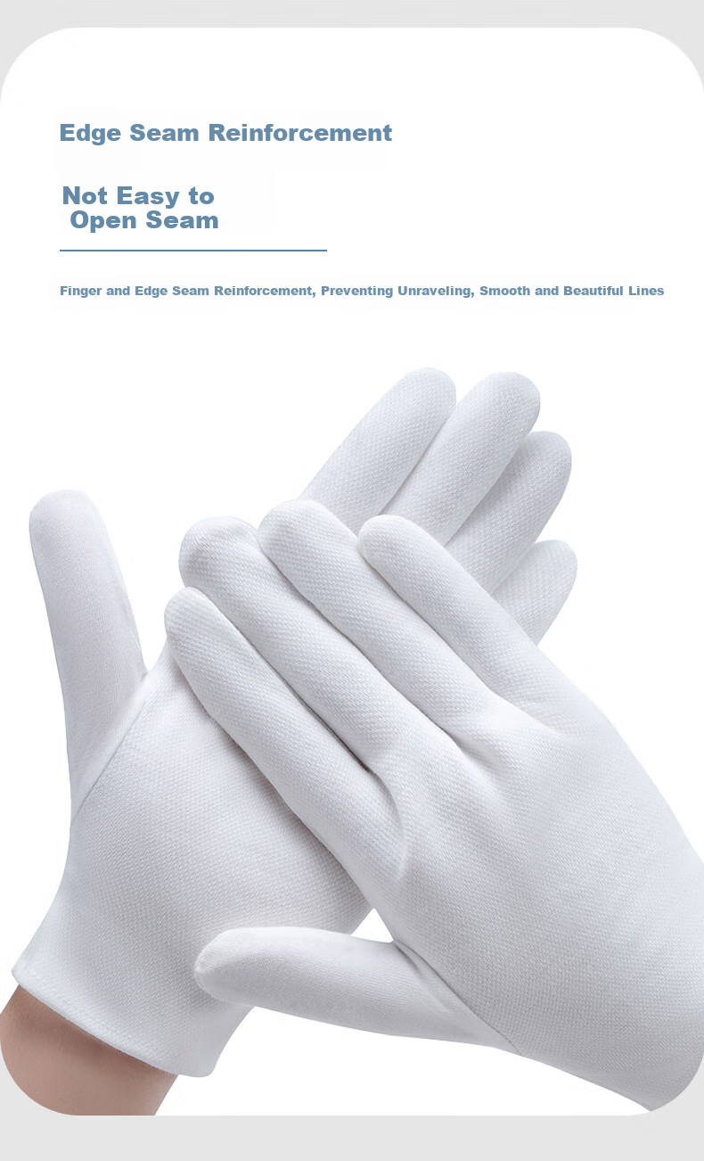Moufu White Ceremonial Gloves for Military Parade And Security Performances (12 Pairs, Standard Style) 8034 Series 4