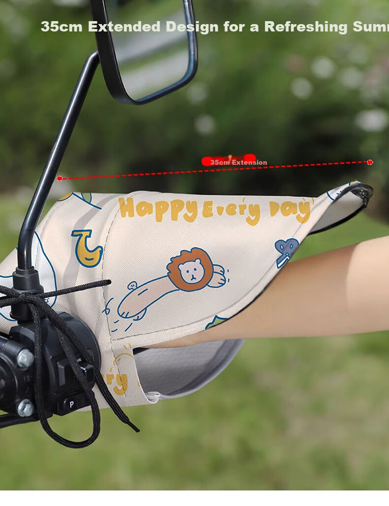 Shaguo Winter Electric Bike Handlebar Cover, Fleece-Lined Thickened, Battery Car Riding Gloves, Warm Windproof Waterproof Motorcycle Handlebar Cover 3