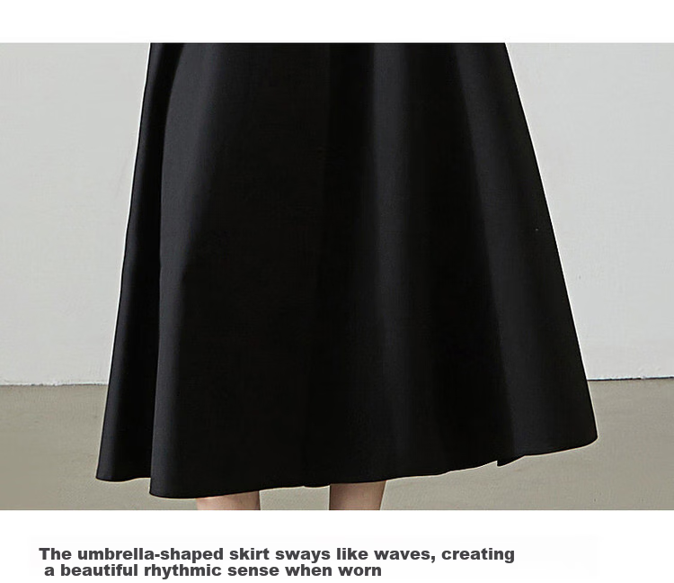Dme [TR Commuter A-Style Midi Skirt], Spring And Autumn, Elastic Waistband, Mid-Length Skirt for Wome 7