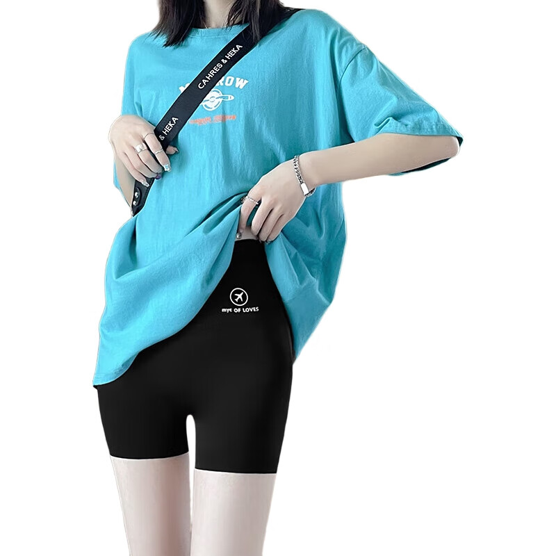 Langsha Shark Leggings for Women, Thin, High-Waisted, Tummy Control, Butt-Lifting, Three-Quarter Length, Base Layer, Slimming, Versatile, Suitable for Outer Wear, Safety Shorts