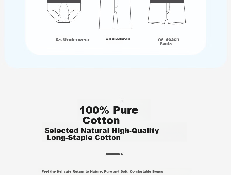 Hengyuanxiang [100% Pure Cotton Aladdin Pants] Men's Underwear, Men's Sleep Shorts, Home Wear, Large Size Boxer Briefs, Four-Corner Shorts 7