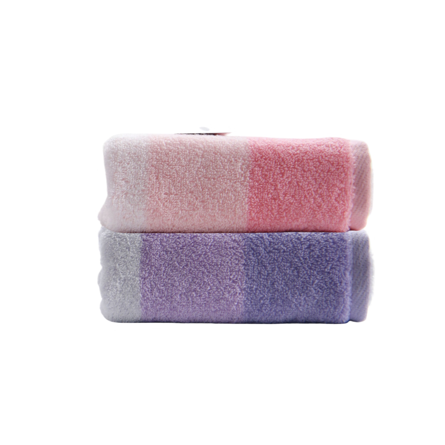 LOFTEX Towel, Pure Cotton Class A Egyptian Long-Staple Cotton, Colorful Striped, Non-Twisted, Antibacterial Face Towel, 2-Pack Pink/purple, Sports