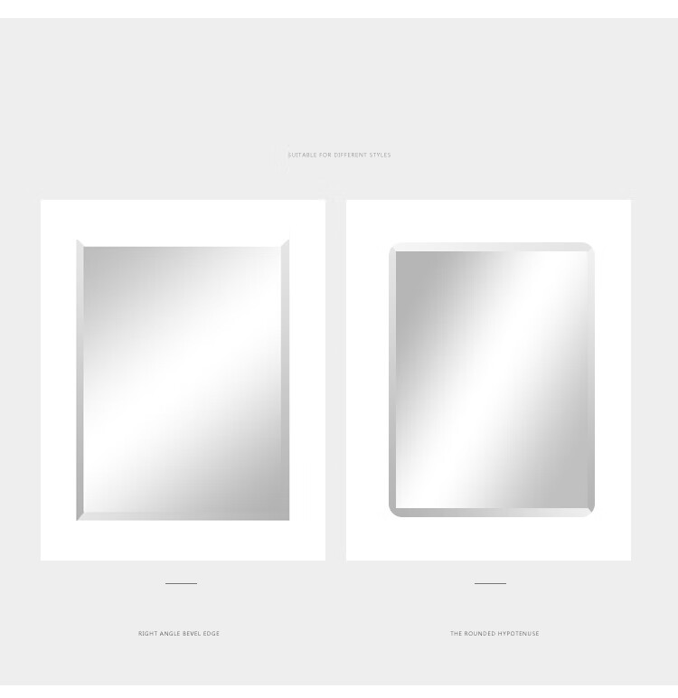Huakai Star Bathroom Mirror Frameless Wall-Mounted Dressing Mirror with Rounded Beveled Edges 60x80cm 7