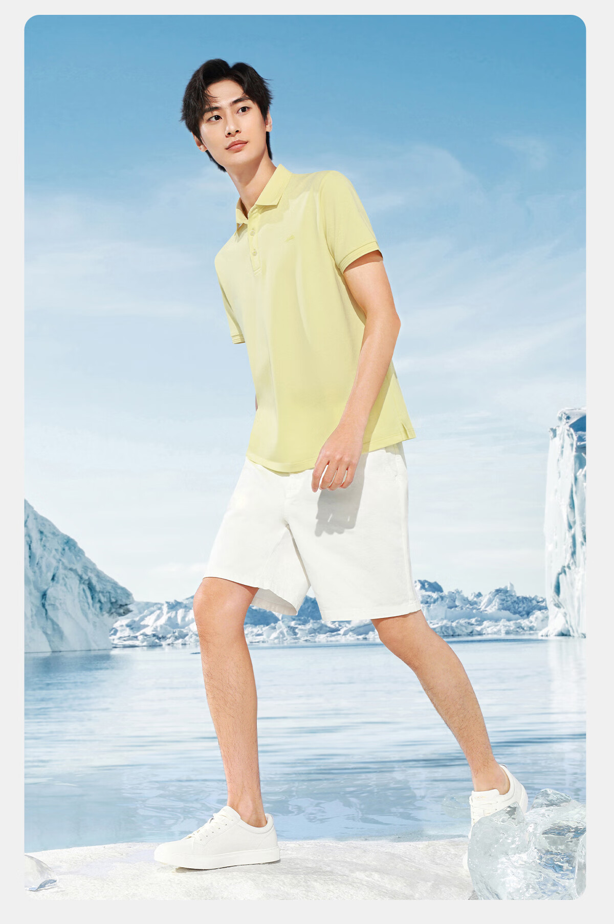Hongdou Ice Cream Men's Short Sleeve Polo Shirt Summer Cool Moisture-Wicking Quick-Dry Collared T-Shirt 25