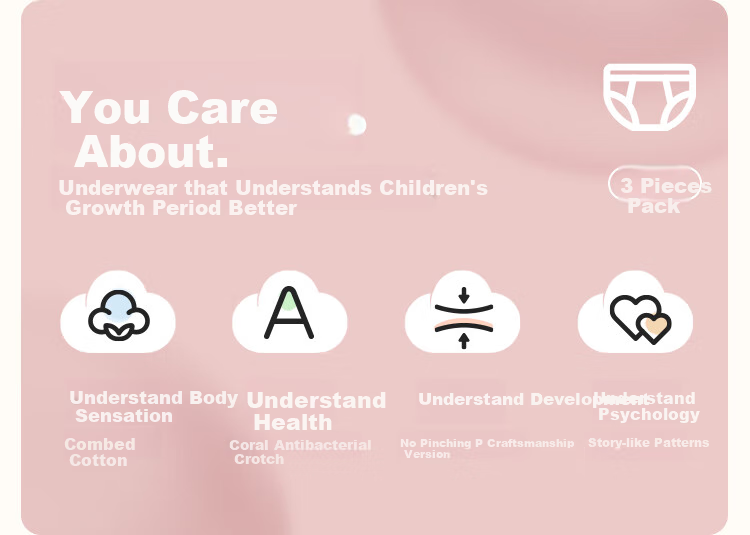 BALABALA Cotton A-Class Children's Boxer Briefs Girls Skin-Friendly 3-Pack [Peppa Pig IP] 208925170001 3