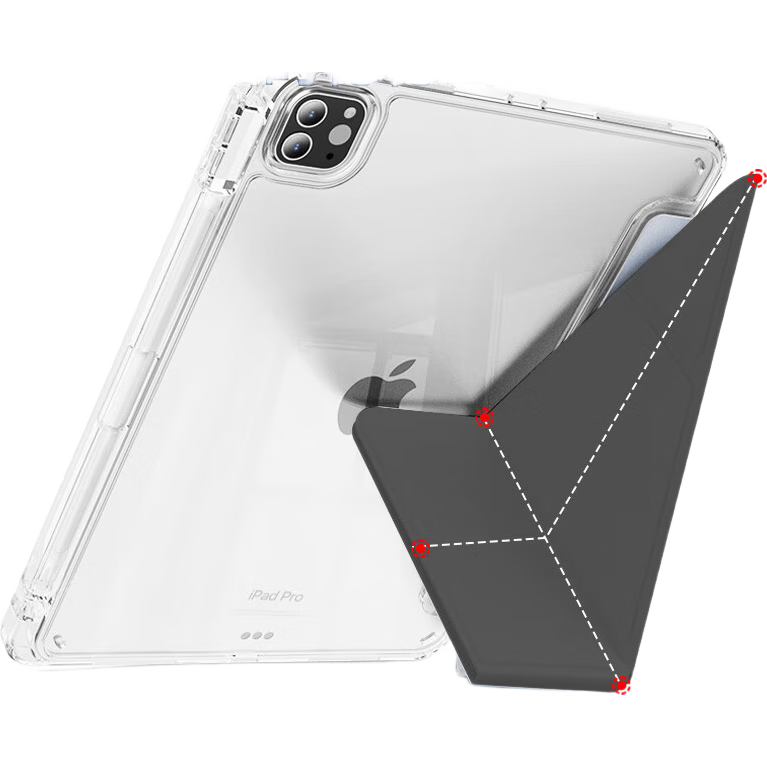 JPLAYER Case for Xiaomi Pad 7/7 Pro, 2024 Model, 11.2-Inch, Xiaomi Y-Shaped Multi-Angle Folding Acrylic with Pen Slot Tablet Protective Cover, Smart Sleep Gray