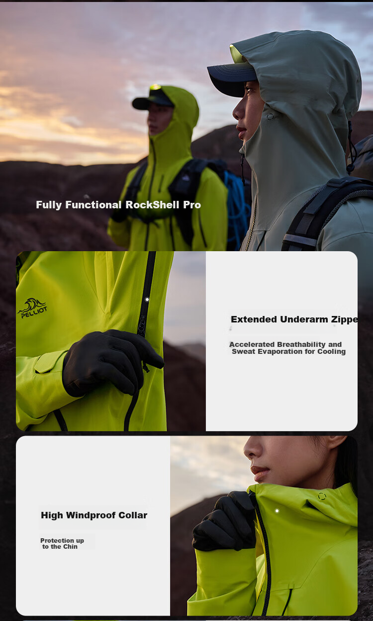 Pelliot [Yanke Pro] Hard Shell Jacket for Men And Women, Spring And Summer Waterproof Windproof Mountaineering Coat, Model 124301070 8