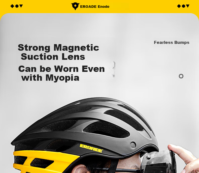 EROADE Bicycle Helmet with Goggles for Mountain Bike, Unisex, Ultra-Lightweight, Breathable, Anti-Fall Cycling Equipment 9