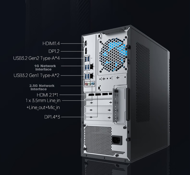 MACHENIKE Dawn S Office And Commercial High-Performance Compact Gaming Desktop Computer (I5-14400F, 16GB RAM, D5 SSD, RTX5060) 9