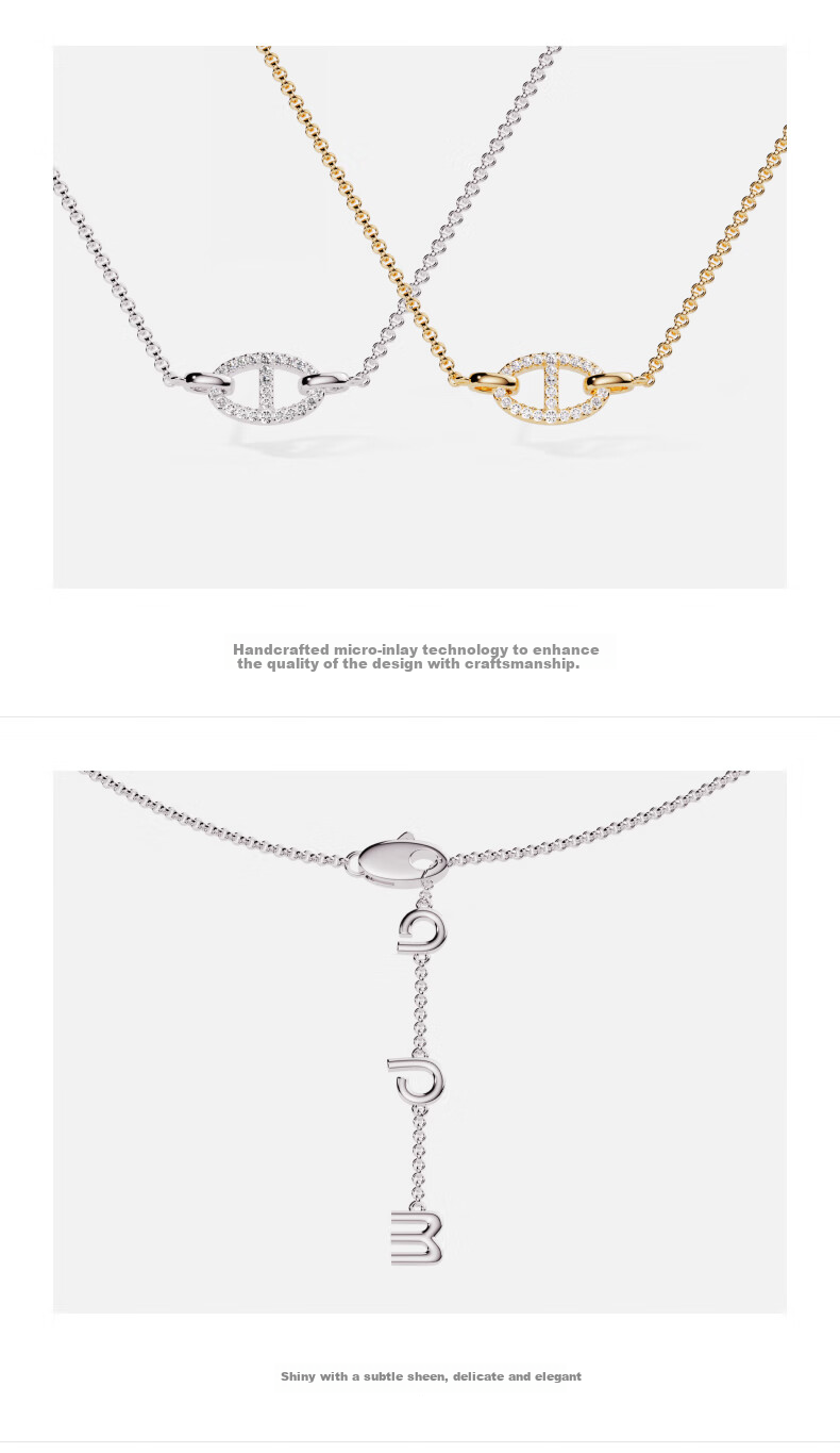 APM Monaco Collarbone Chain Pig Nose Necklace Sweater Chain Women's Light Luxury High-End Feel Birthday Gift for Girlfriend 3
