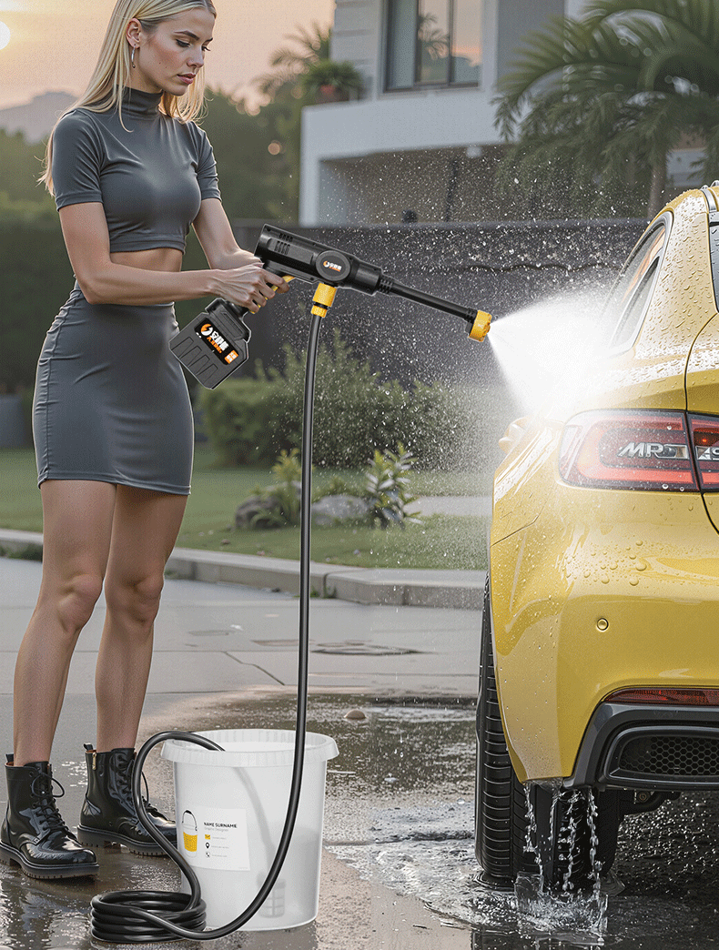 Quiet Bear Wireless Car Washer High-Pressure Water Gun Lithium Battery Rechargeable Electric Car Cleaning Machine 7