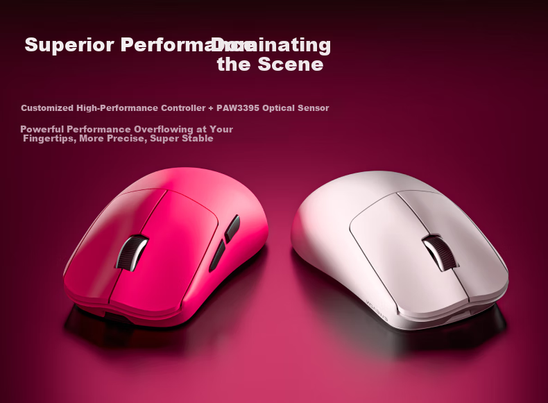 EWEADN X23Pro Wireless Mouse Bluetooth Office Tri-Mode Gaming Lightweight PAW3311 Laptop Small Hand Universal Peripheral Sakura Pink 4