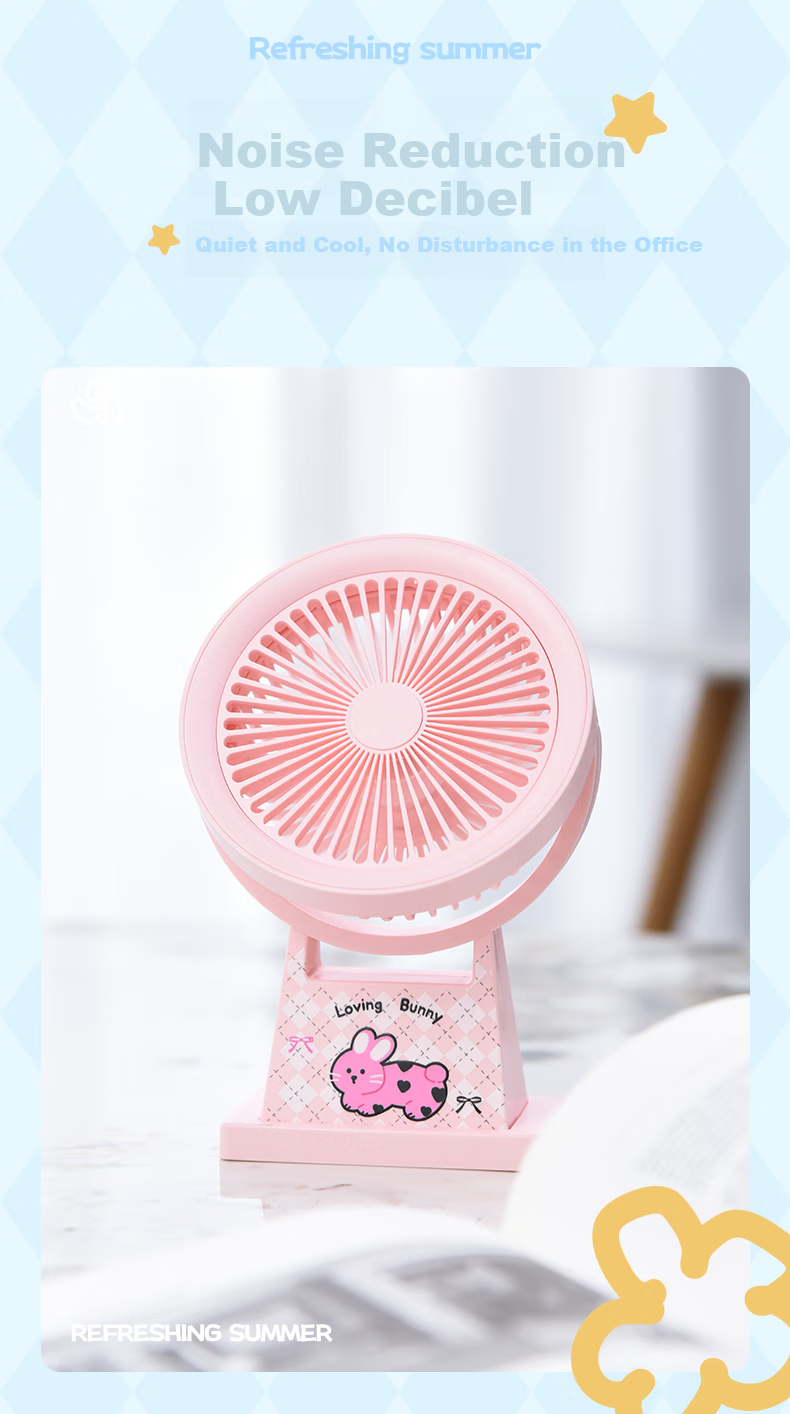 Ouliwen Mini Fan for Desk And Bed, USB Rechargeable, Low Noise, Three Speeds, Portable, Powerful Airflow, for Office And Dormitory Use, Green Color 8