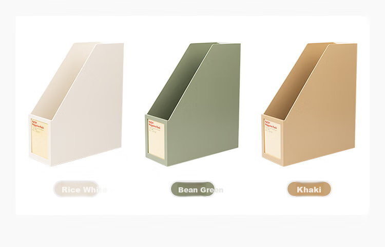 TIANSE Thickened File Organizer, Document Holder, Storage Rack, Bookend, Creative Ins Style Bookshelf, Storage Box, Office Supplies, TS-1338, Olive Gree 10