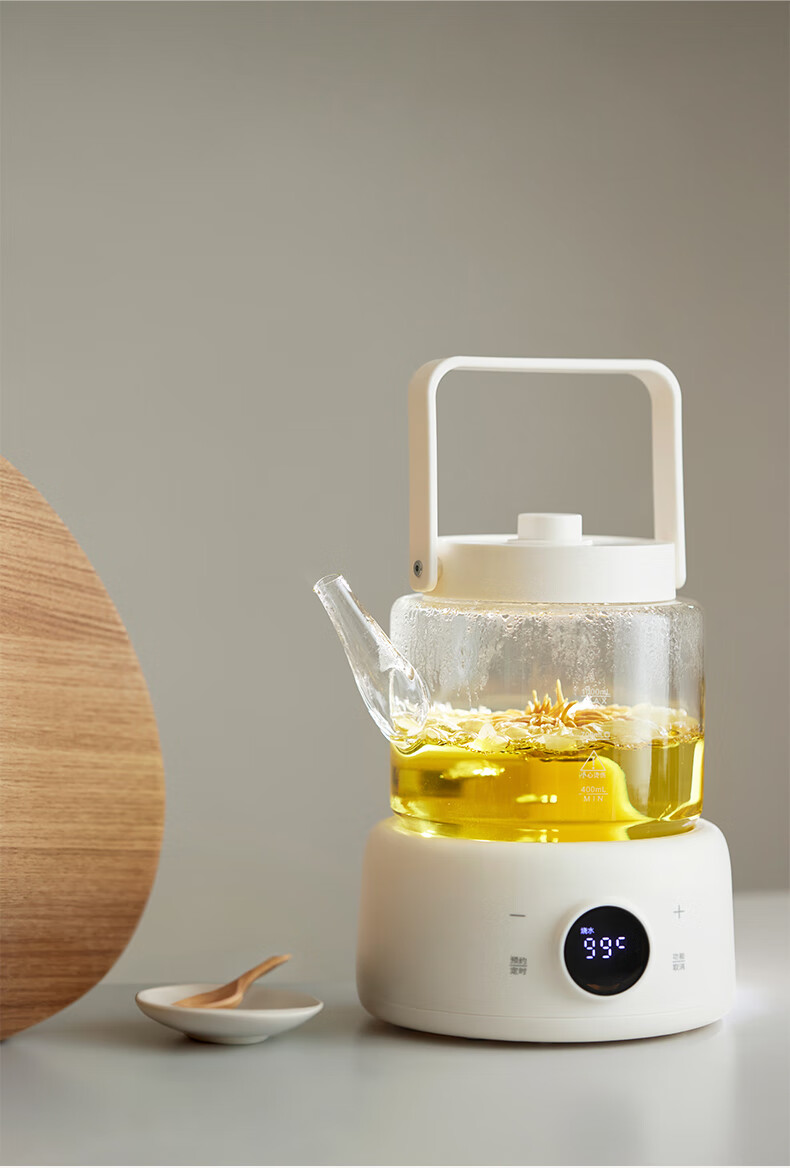 Olayks Instant Full Glass Health Kettle Electric Water Boiler Pure Glass No Glue Small Office Multi-Functional Temperature Control Tea and Flower Tea Kettle 4
