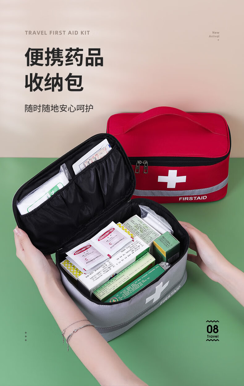 Bonayun Travel Medicine Storage Bag, Outdoor First Aid Kit, Portable Handheld Home Medicine Bag, Student Emergency Medical Kit 1