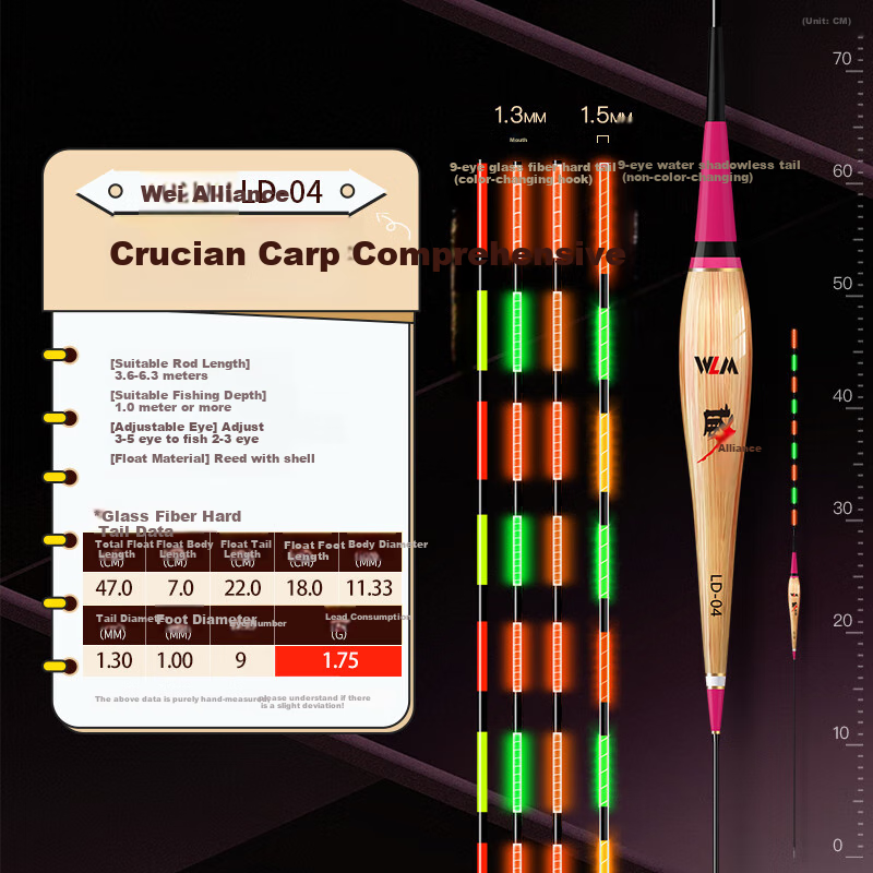 Weilianmeng, Weilianmeng, Reed Electronic Float LD01, Light-Mouthed Smooth-Mouthed Three-Color Water Invisible Night Fishing Float, Fishing Tackle 13