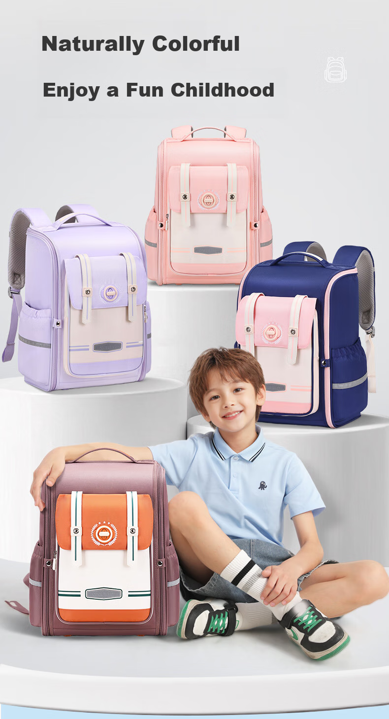 COOLBABY Schoolbag for Primary School Students, Children's Spine-Protecting And Load-Reducing Backpack for Boys And Girls in Grades 1-4 Large Capacity Stylish Double Shoulder Bag 2