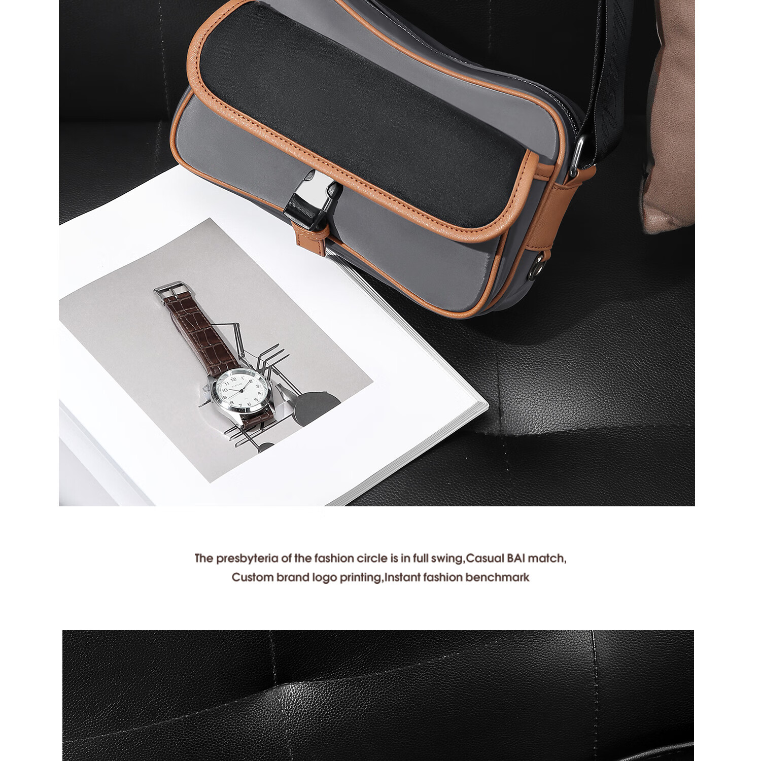 MashaLanti Crossbody Bag for Men, Large Capacity Shoulder Bag, Casual Small Backpack, Portable Commuter Bag, Father's Day Gift for Husband 2