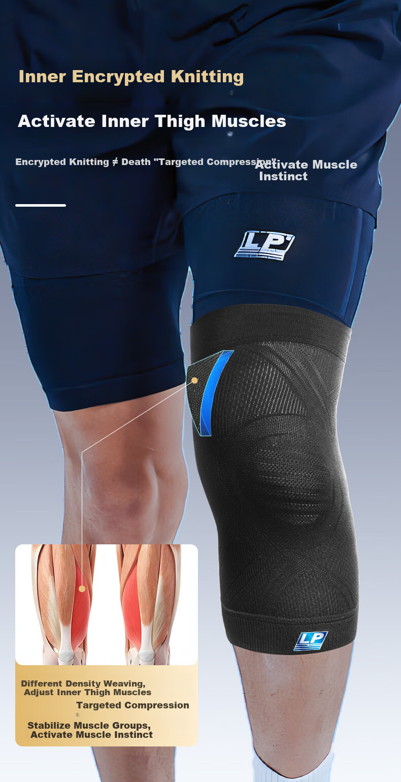 LP Sports Knee Brace for Arthritis Protection, Unisex Running Basketball Hiking Specialized Meniscus Support [One Pair] 2