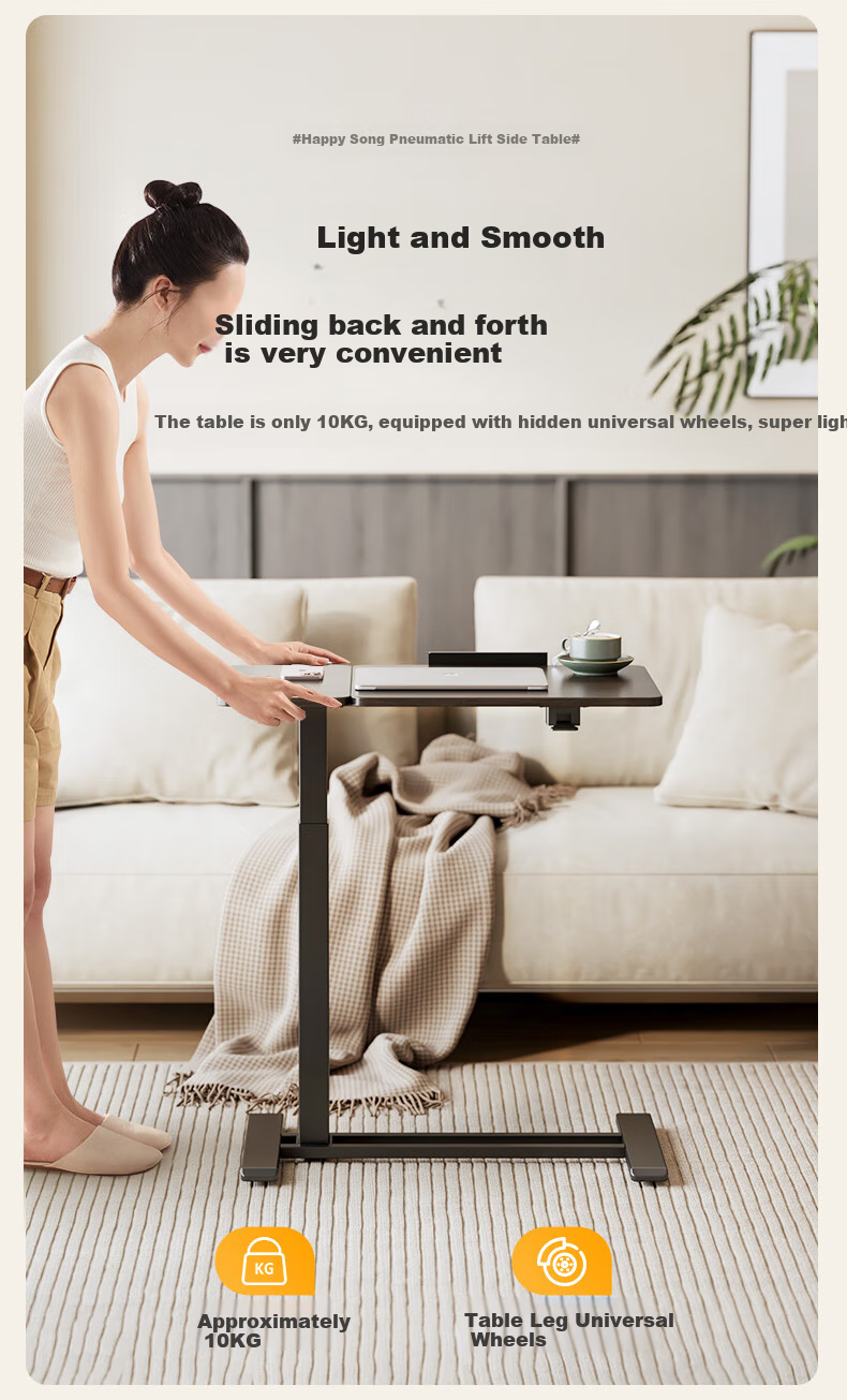 Loctek Mobile Bedside Table, Adjustable Height Desk, Computer Desk, Dorm And Home Lazy Table, Small Table T04-Plus White 18