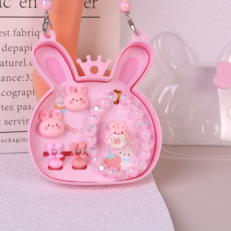 Jiaxiang Children's Necklace Jewelry Gift Box Set for Girls Baby Hair Clips [Seahorse Style 6-Piece Set] 13