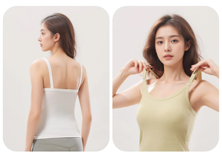 LangSha Nursing Camisole Summer Thin Style with Chest Pad Maternity Innerwear for Postpartum Breastfeeding Special Use 3