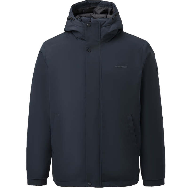 HLAHLA Men's Cotton Padded Jacket 25 Light Business Classic Series Hooded Coat Winter