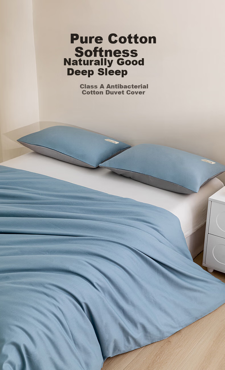 Hengyuanxiang Pure Cotton Duvet Cover, Single Piece, Class A Antibacterial, 100% Cotton, Bedding, Mattress Cover, Sky Blue, 2.2*2.4m 1